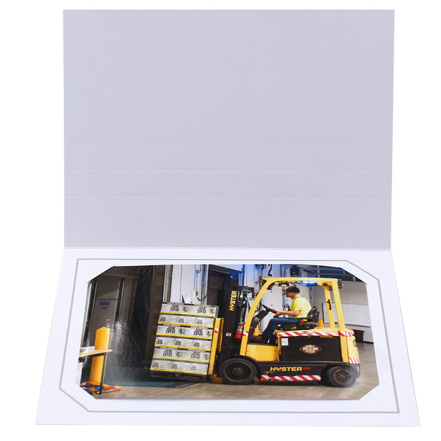 Cartonnage Photo Blanc « Serémange » – Liseré Gris | Collection CashPhoto