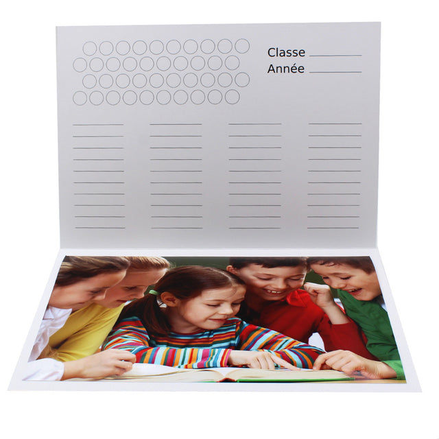 Cartonnage photo scolaire - Groupe A4 - Vive l'Ecole - intérieur Classe