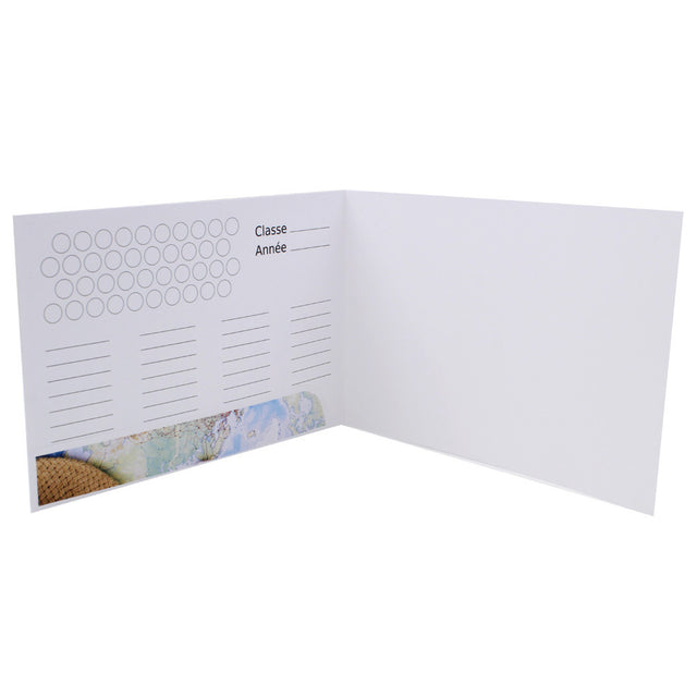 Cartonnage scolaire - Groupe 20x30-20x25-18x27-18x25-18x24 avec RABAT - Carnet de voyage - Ouvert