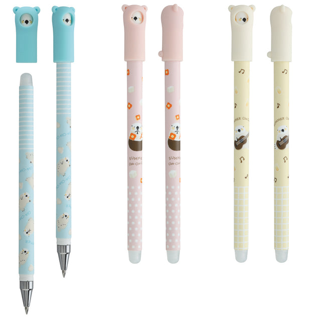 Lot de 6 Stylos Gel Effaçables Choupi – Encre Bleue – Pointe 0,5 mm