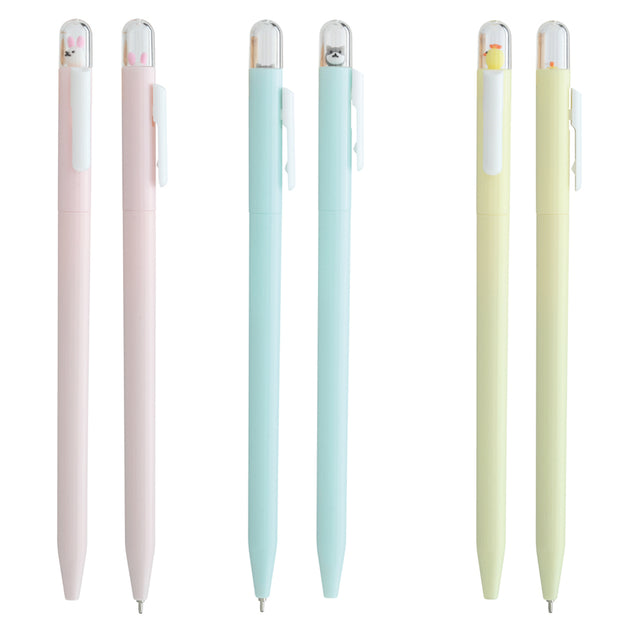 Lot de 6 Stylos Bille Cute Capsules – Encre Noire – Pointe 0,7 mm
