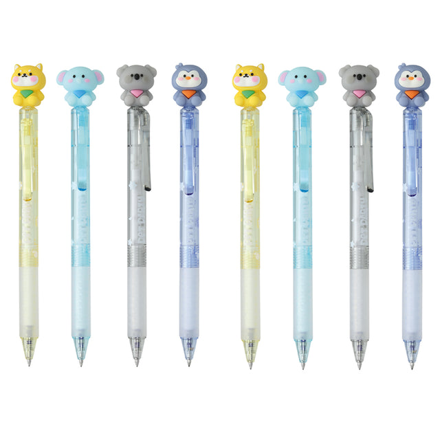 Lot de 8 Stylos Gel Effaçables Chibi Pets – Encre Bleue – Pointe 0,5 mm