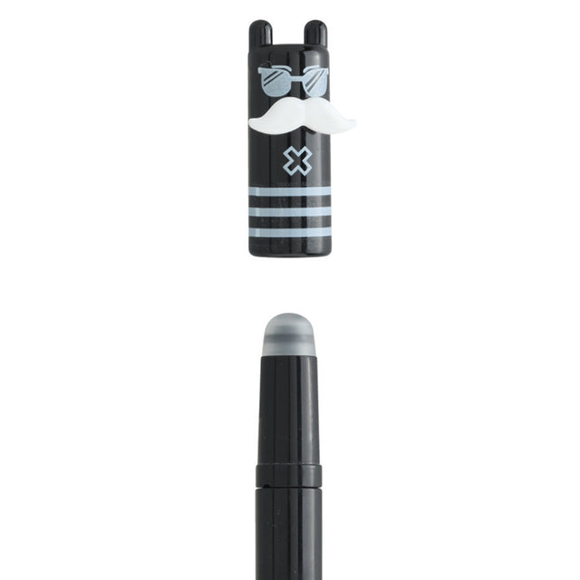 Lot de 8 Stylos Gel Effaçables Moustachou – Encre Bleue – Pointe 0,5 mm