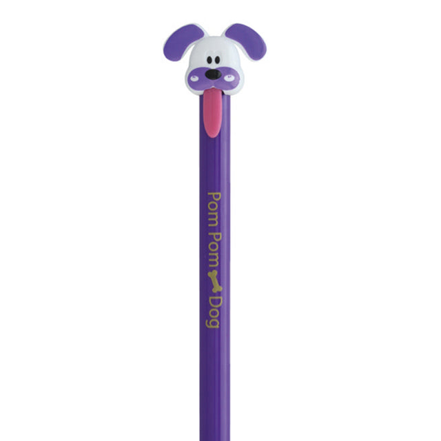 Lot de 6 Stylos Gel Effaçables Pompom Dog – Encre Bleue – Pointe 0,5 mm