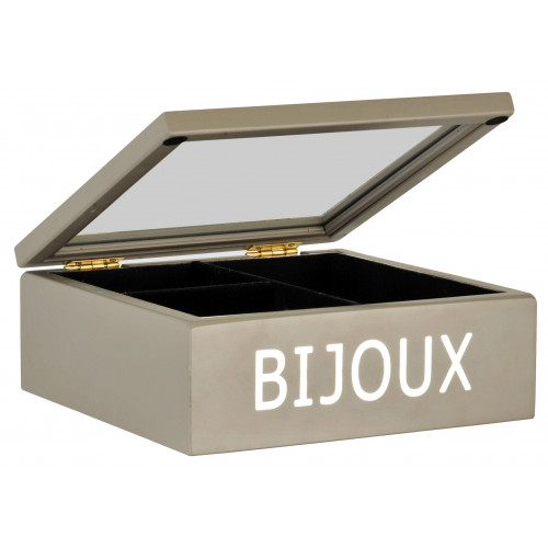 Boite à bijoux Emdé Taupe et chrome