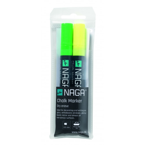 2 Marqueurs jaune et vert pour tableau Naga