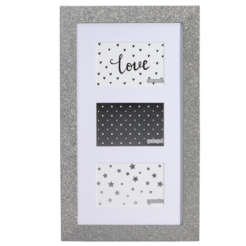 Cadre photo triptique 10x15 en bois Glossy