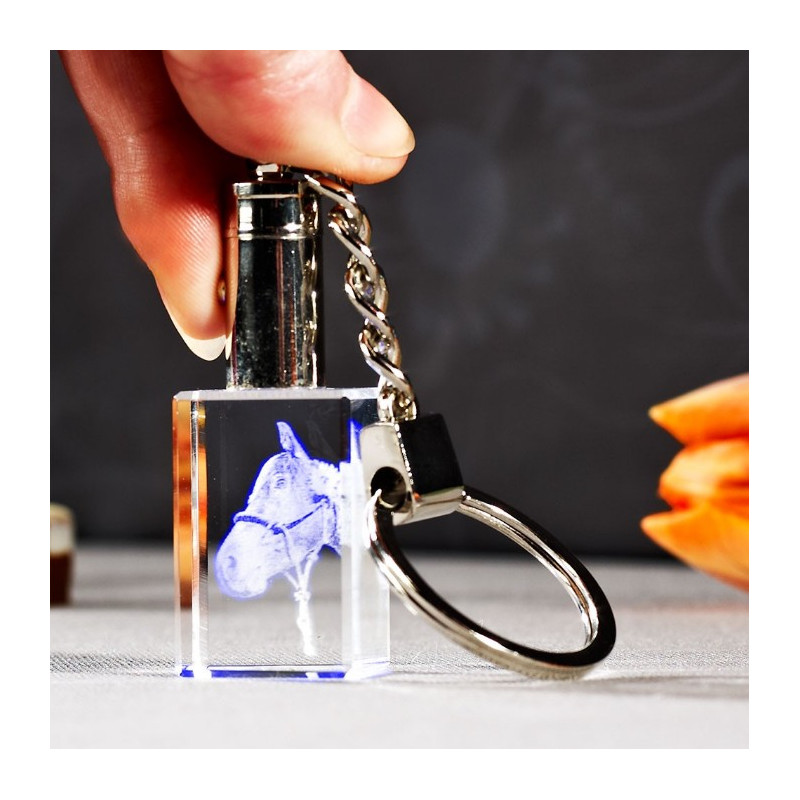 Porte-clef  2D lumineux en verre Viamant personnalisable