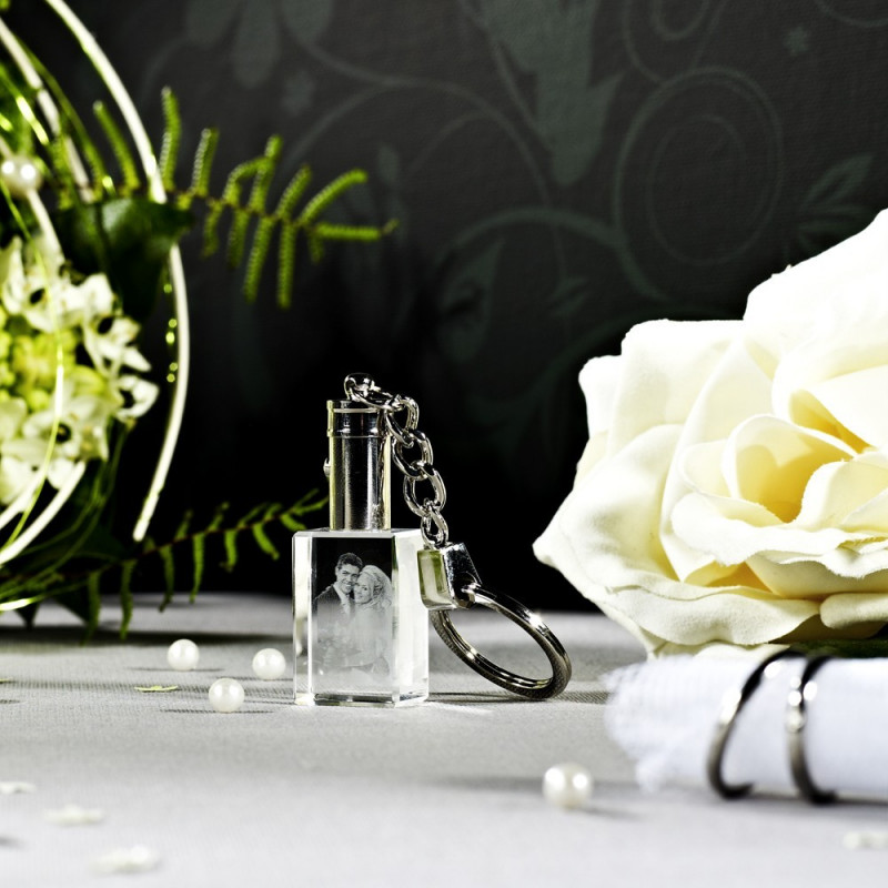 Porte-clef  2D lumineux en verre Viamant personnalisable