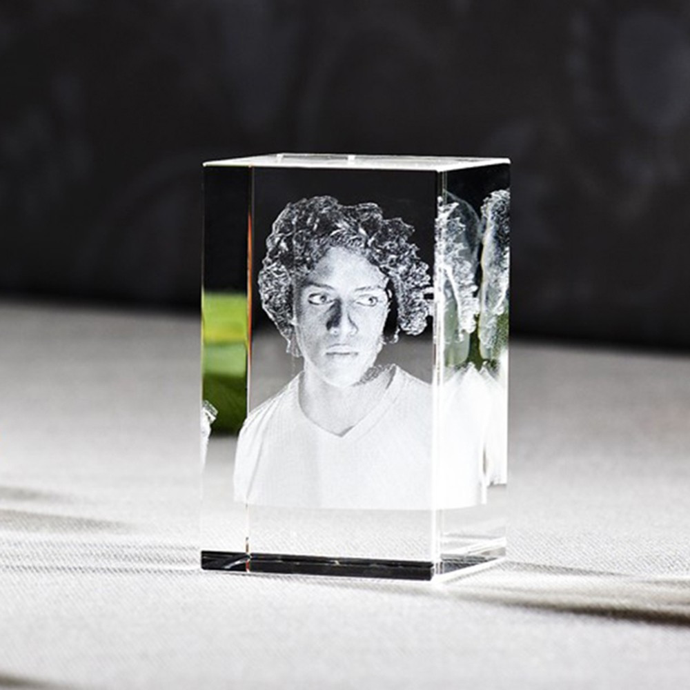 Cadre photo en cristal gravé au laser personnalisé, image et texte  personnalisés, cube en verre, cadeaux