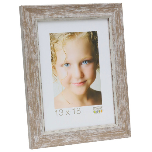 Cadre photo Deknudt S45WF3 - peint en beige avec biseau assorti 30x45