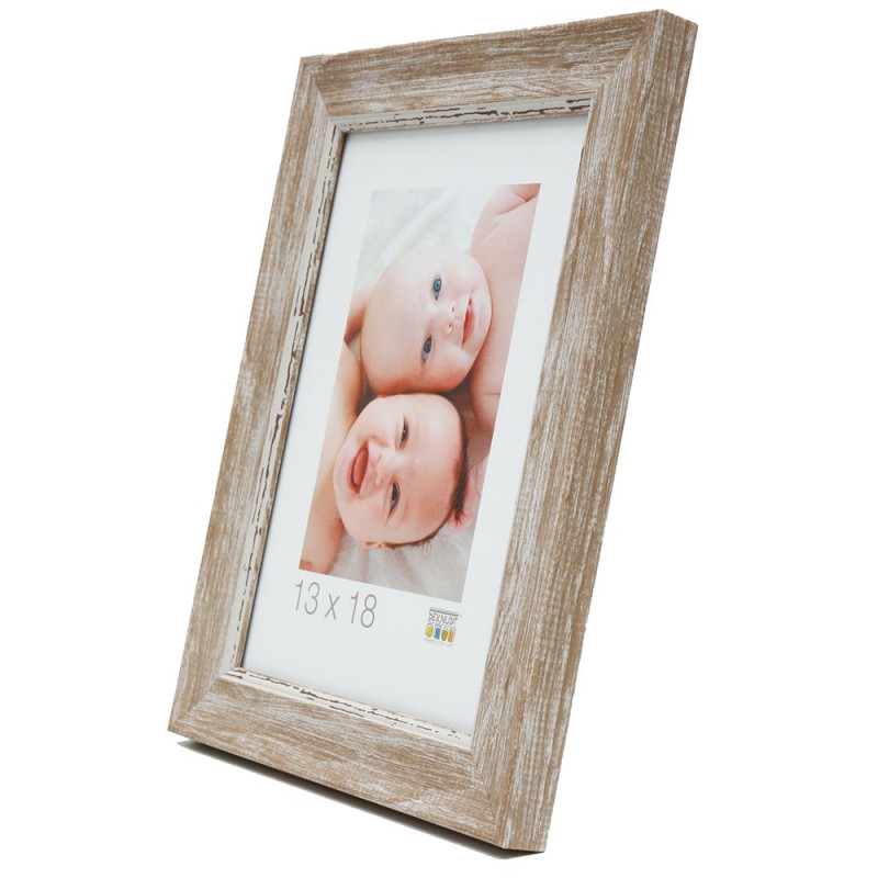 Cadre photo Deknudt S45WF3 - peint en beige avec biseau assorti