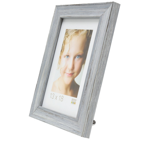 Cadre photo Deknudt S43WF7 - Gris avec structure bois