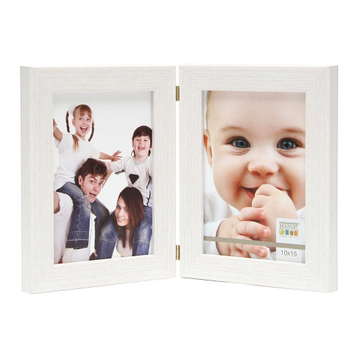 Cadre photo duo Deknudt S41VF1 H2V vertical blanc 10x15 13x18 15x20