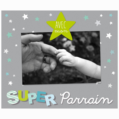 CADRE PHOTO ENFANT "SUPER PARRAIN" 10x15
