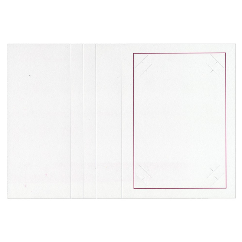 Cartonnage photo blanc - Liseré grenat