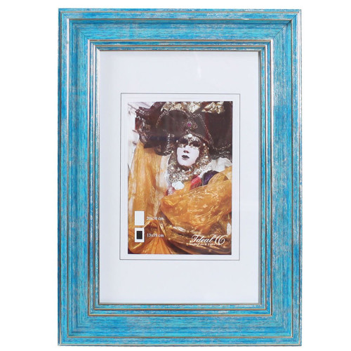 Cadre photo Lagon bleu patiné 20x30