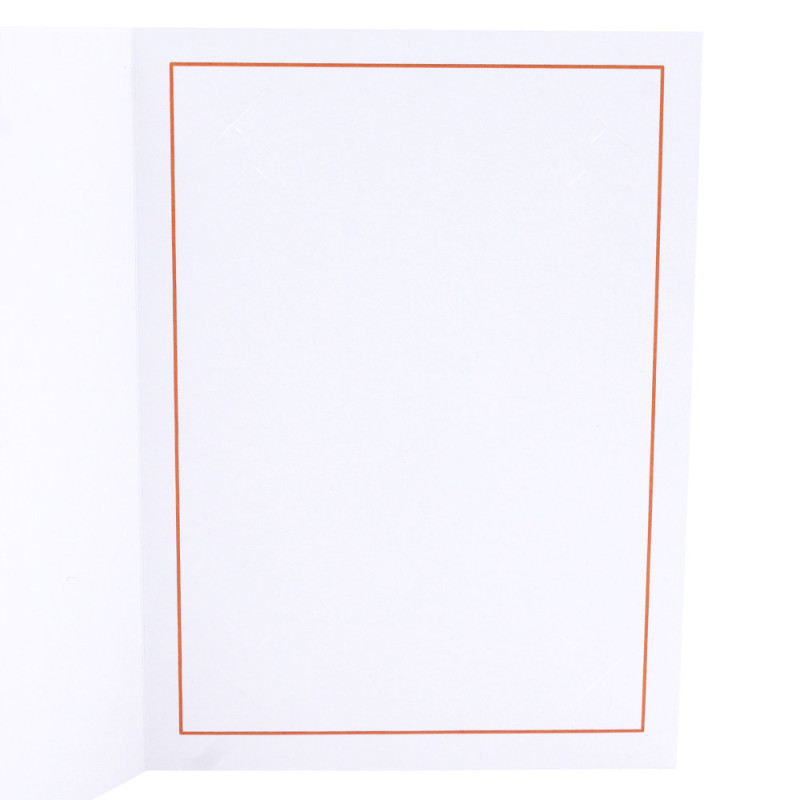Cartonnage photo blanc - Liseré Orange - detail