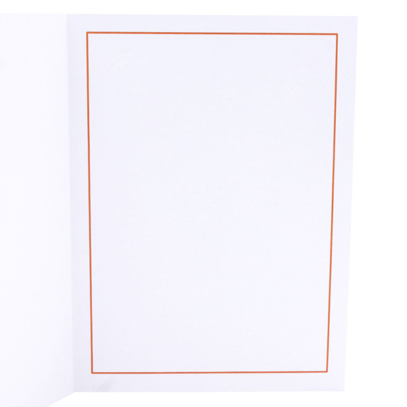 Cartonnage photo blanc - Liseré Orange - detail