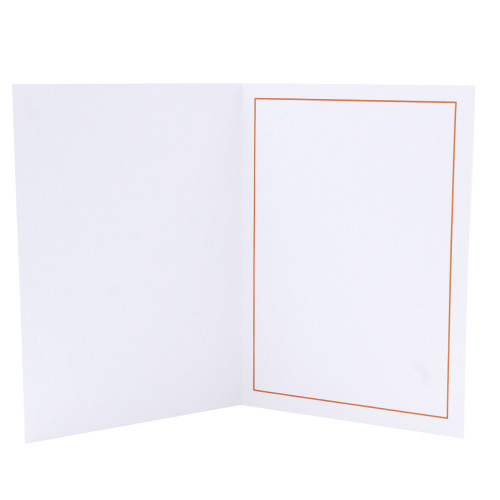 Cartonnage photo blanc - Liseré Orange