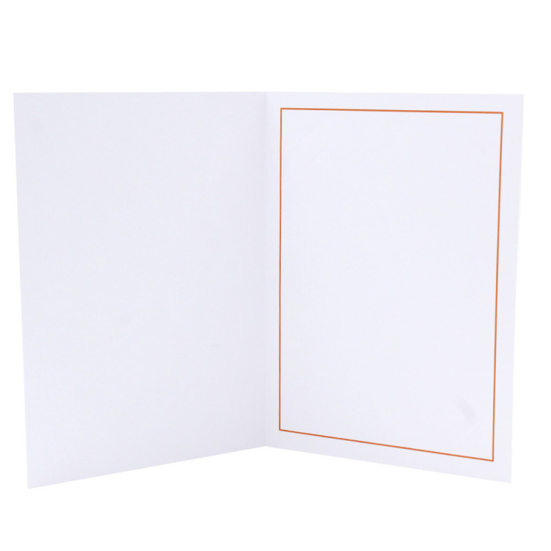 Cartonnage photo blanc - Liseré Orange