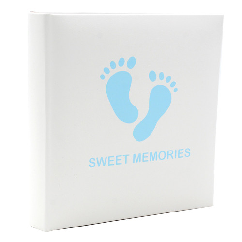 Album Photo Bébé "Empreinte" – Collection CPC  200 photos 10x15 cm – Modèle Bleu ou Rose – Couverture crème