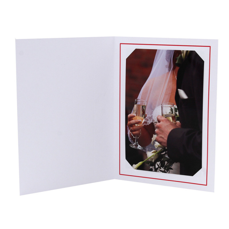 Cartonnage photo blanc - Liseré Rouge