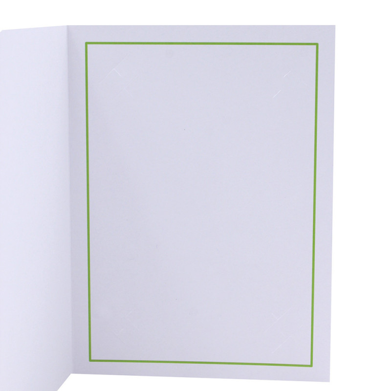 Cartonnage photo blanc - Liseré Vert clair