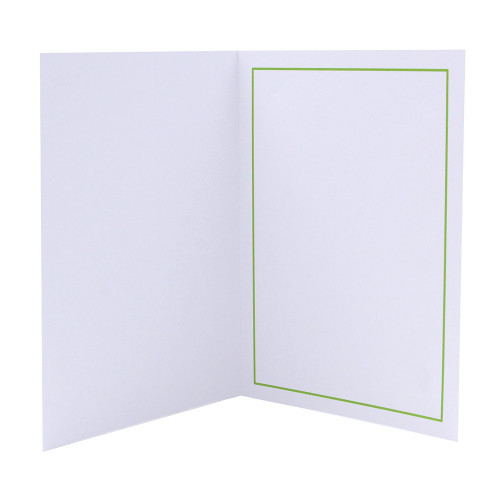 Cartonnage photo blanc - Liseré Vert clair