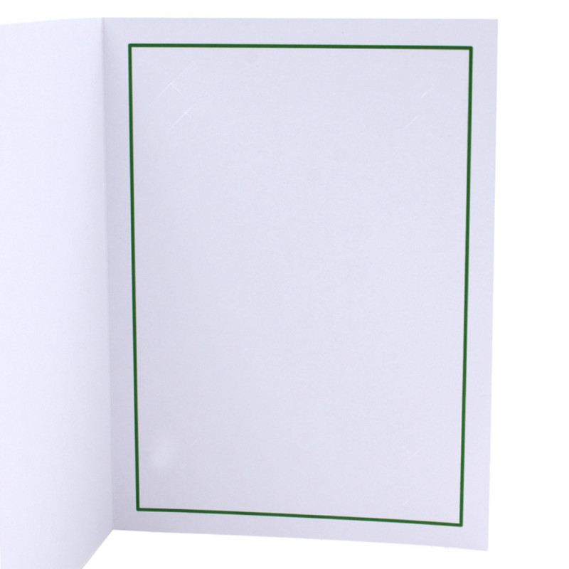 Cartonnage photo blanc - Liseré Vert foncé