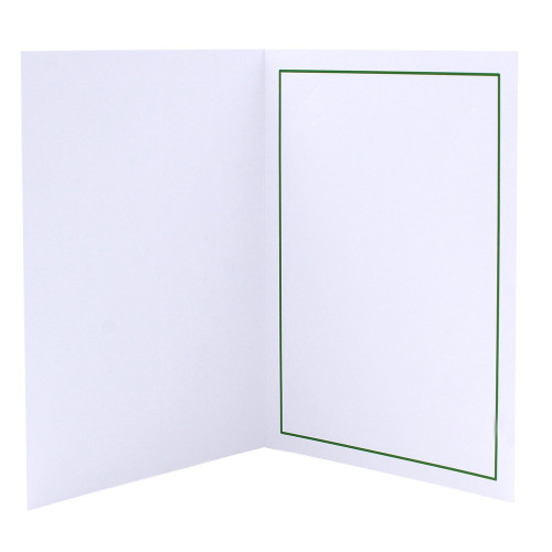 Cartonnage photo blanc - Liseré Vert foncé