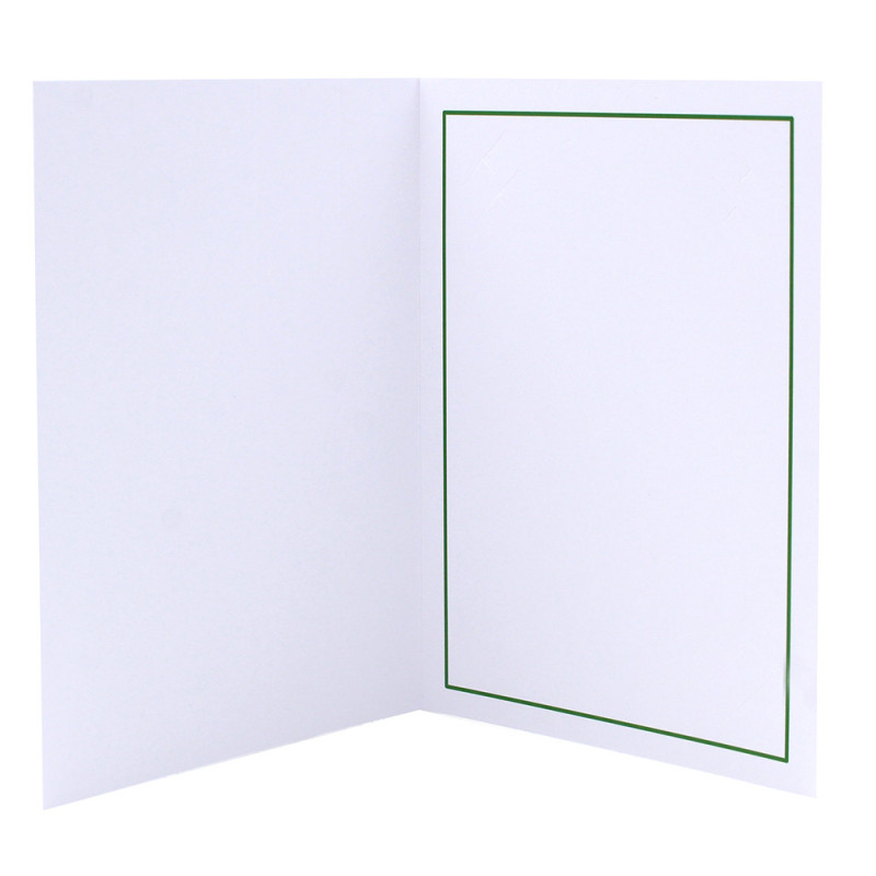 Cartonnage photo blanc - Liseré Vert foncé