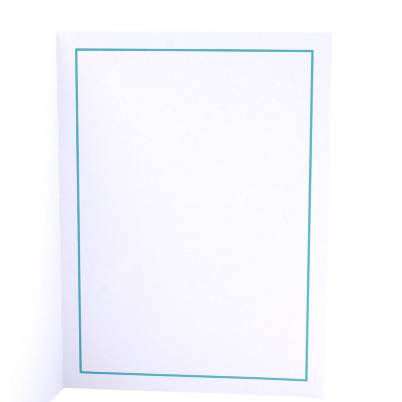 Cartonnage photo blanc - Liseré Turquoise