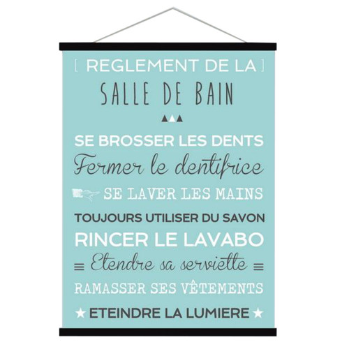 Toile Kakemo 40x60 Règles de la Salle de bain Emdé