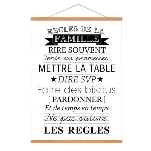 Toile Kakemo 40x60 Règles de la Famille Emdé