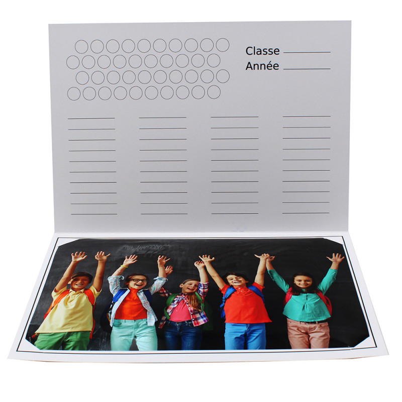 Cartonnage photo scolaire - Groupe 20x30 - Vive l'Ecole