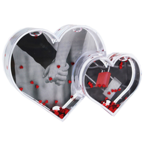 Boule photo Duo de coeurs rouges - face