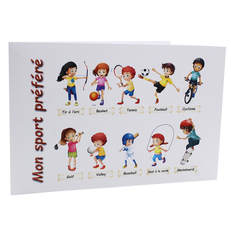 Cartonnage photo scolaire - Groupe 20x30 -18x25 - Mon sport préféré