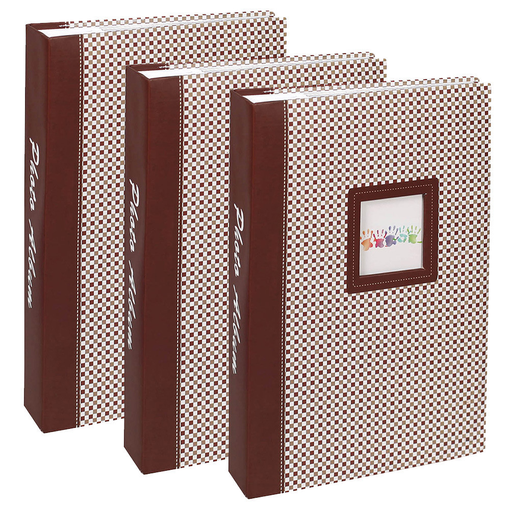 Mini Albums Photo Hama - Lot De 3 Avec 8 Pages Chacun - Format 10x15 Cm - Motif Ours En Peluche Marron