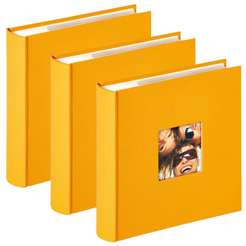 Lot de 3 albums photo Walther Fun Jaune 200 pochettes 10x15