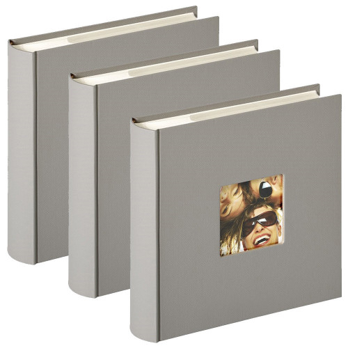 Lot de 3 albums photo Walther Fun Gris taupe 200 pochettes 10x15