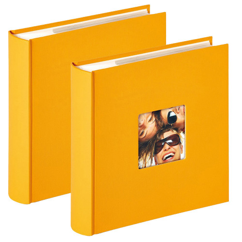 Lot de 2 albums photo Walther Fun Jaune 200 pochettes 10x15