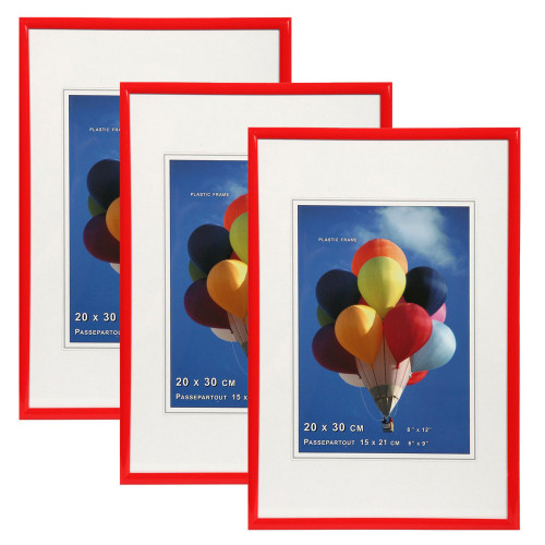 Lot de 3 cadres photo résine KP 20x30 Rouge