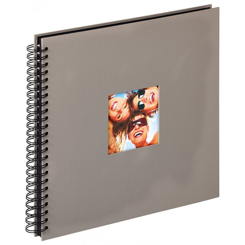 Album Fun traditionnel gris taupe spiral 200 photos pages noires