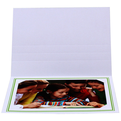 Cartonnage photo 10x15-9x13 blanc - Liserés duo colorés au choix