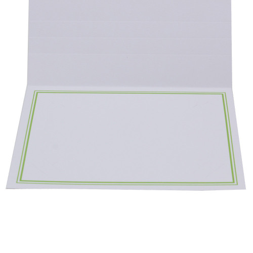 Cartonnage photo blanc-Liseré duo coloré vert clair-sans photo