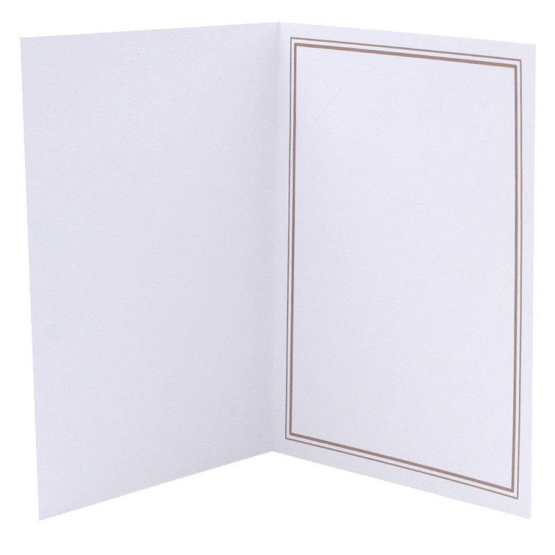 Cartonnage photo blanc-Liseré duo coloré taupe-sans photo