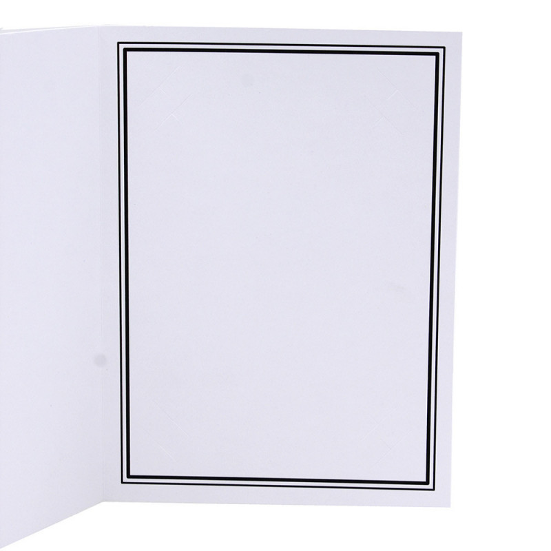Cartonnage photo blanc-Liseré duo coloré noir-détail