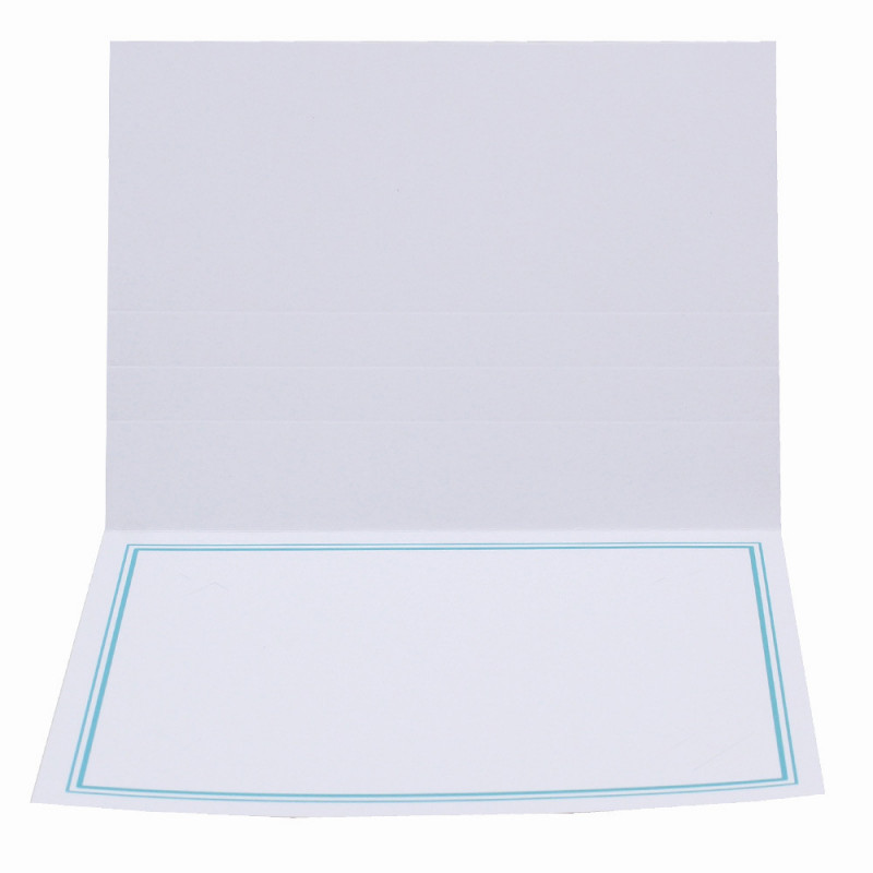 Cartonnage photo blanc-Liseré duo coloré turquoise-sans photo