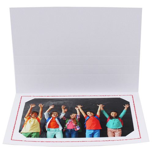 Cartonnage photo Thionville 10x15-9x13 blanc-horizontal-liseré rouge